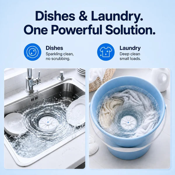 UltraCLEAN™ Portable Ultrasonic Washer for Dishes & Laundry