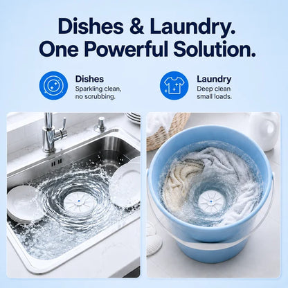 UltraCLEAN™ Portable Ultrasonic Washer for Dishes & Laundry