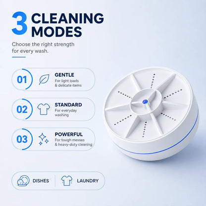 UltraCLEAN™ Portable Ultrasonic Washer for Dishes & Laundry